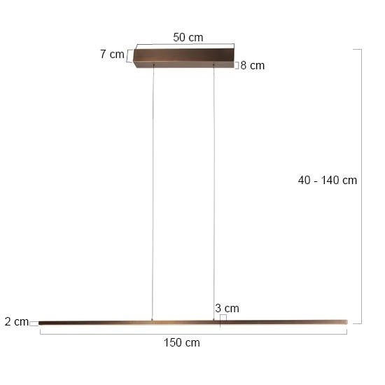 Bronzen hanglamp Bande 150cm design Circle 8712746180954