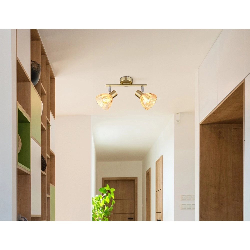 Plafondlamp 2-lichts Zachery goud Globo 9007371533497