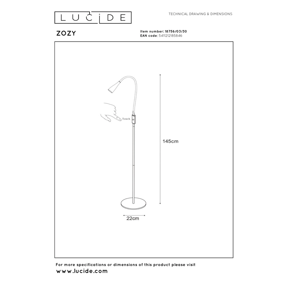 Leeslamp Zozy zwart Lucide 5411212185846