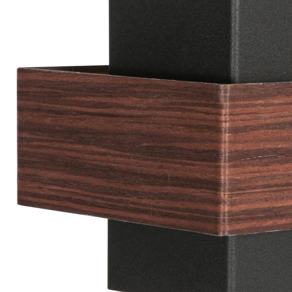 Wandlamp Muro zwart met hout S Steinhauer 8712746177749