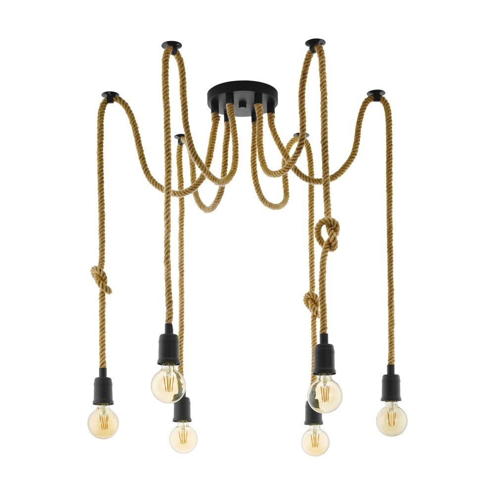 Touwlamp Rampside spider 6-lichts Touwlamp Rampside spider 6-lichts