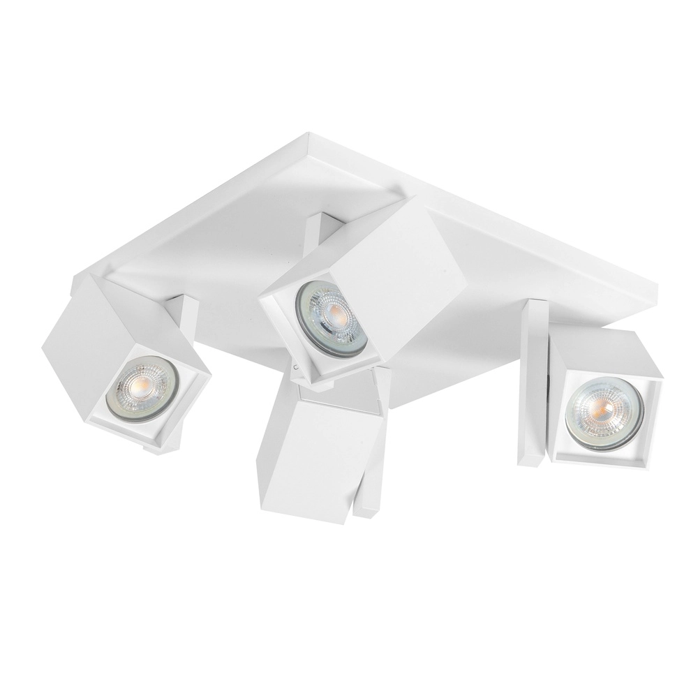 Vierkante opbouwspot Oslo wit 4-lichts Vierkante opbouwspot Oslo wit 4-lichts