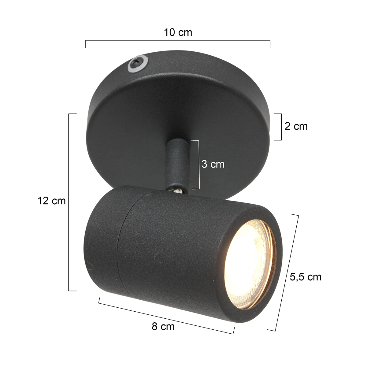 Badkamer spot Upround LED zwart Steinhauer 8712746133479