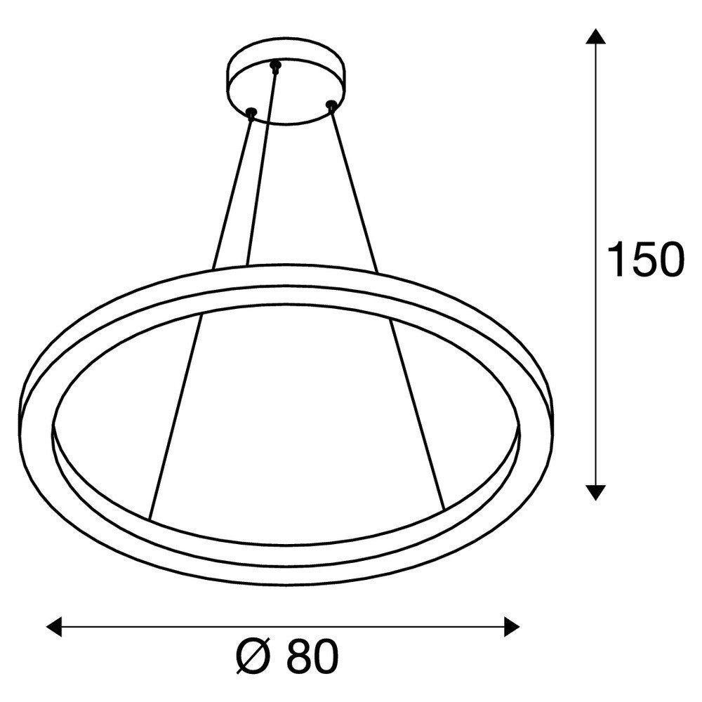 Led hanglamp One 80 Ø 80cm dimbaar zwart SLV 4024163231053