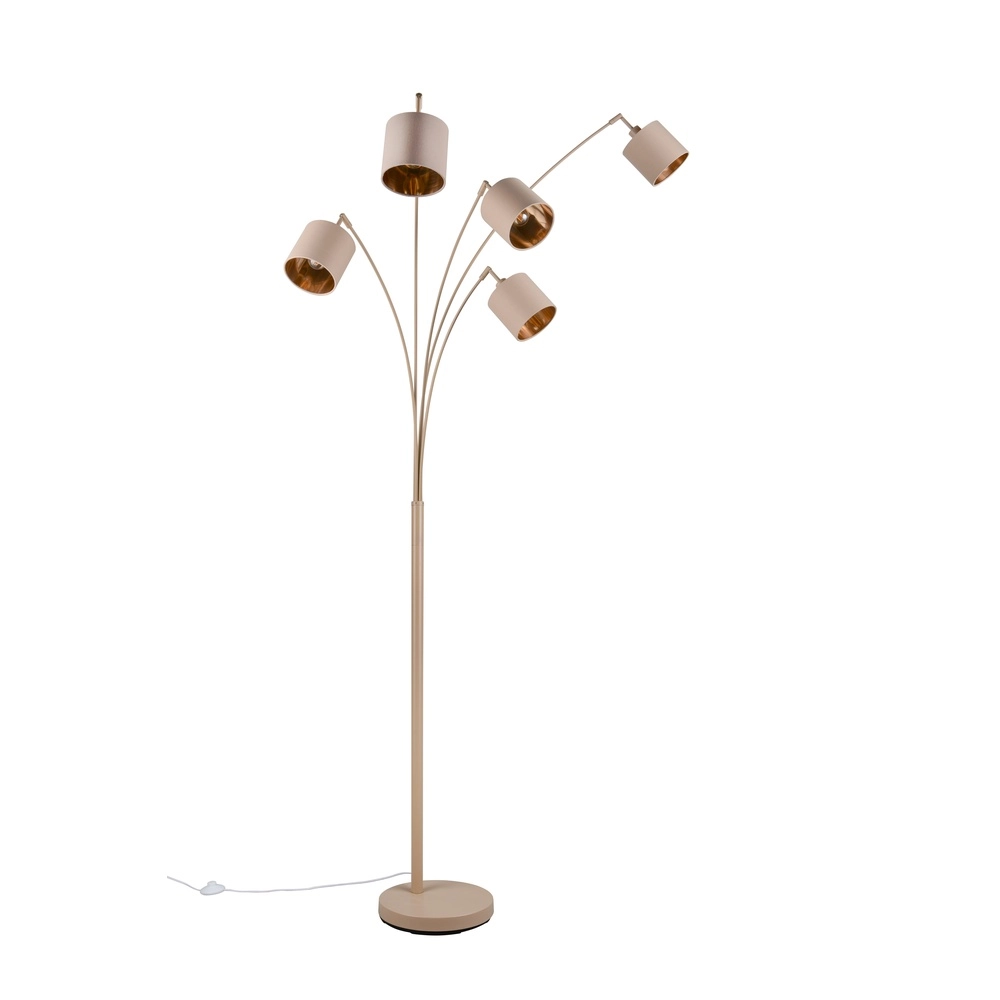 Vloerlamp Tommy 5-lichts zand bruin Trio 4017807714210