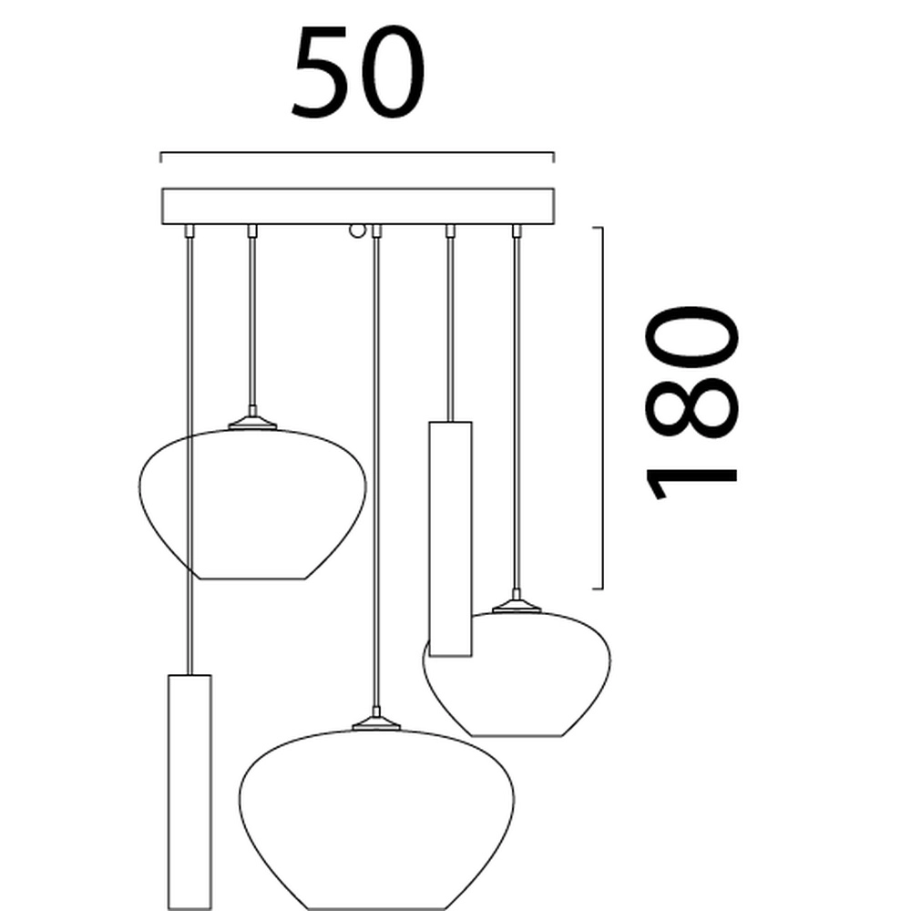 5-lichts hanglamp Cartone met Think Paper kappen Masterlight 8718121392400