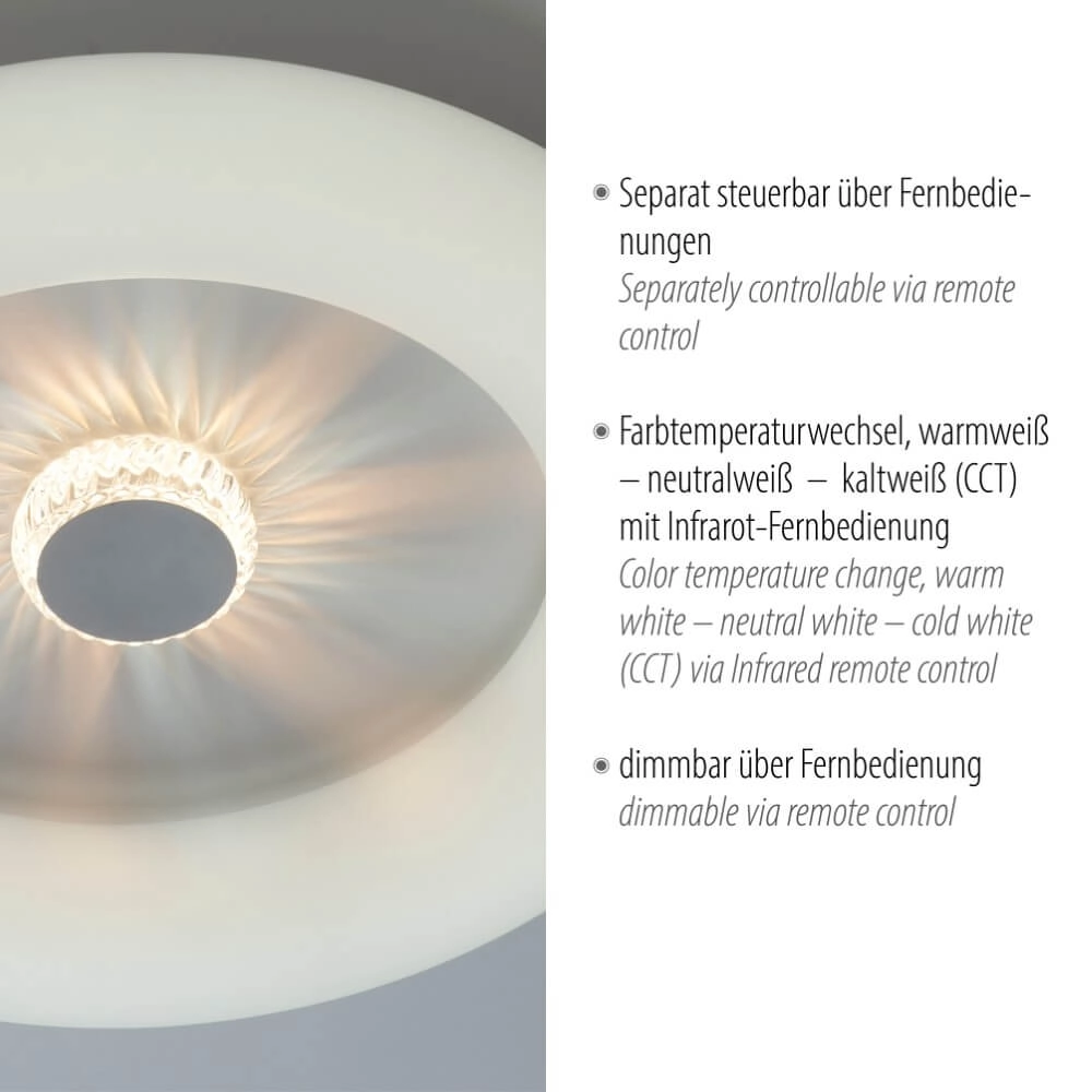 Ronde plafondlamp Vertigo wit Ø 50cm Just Light 4043689992408