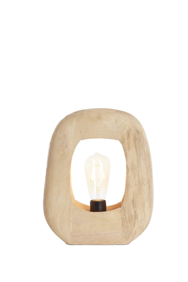 Licht houten tafellamp Kelafo 24 x 30cm
