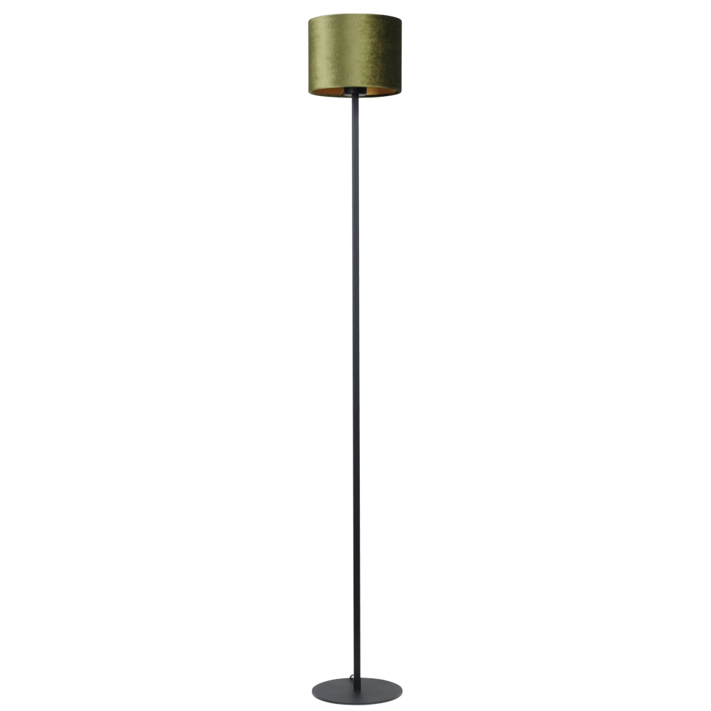 Zwarte vloerlamp Venus 150cm met olijfgroene lampenkap Zwarte vloerlamp Venus 150cm met olijfgroene lampenkap