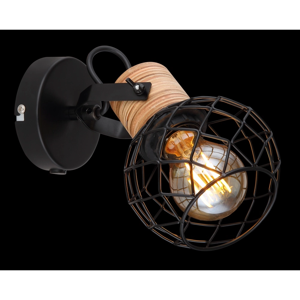 Wandlamp Lacky zwart Globo 9007371429356