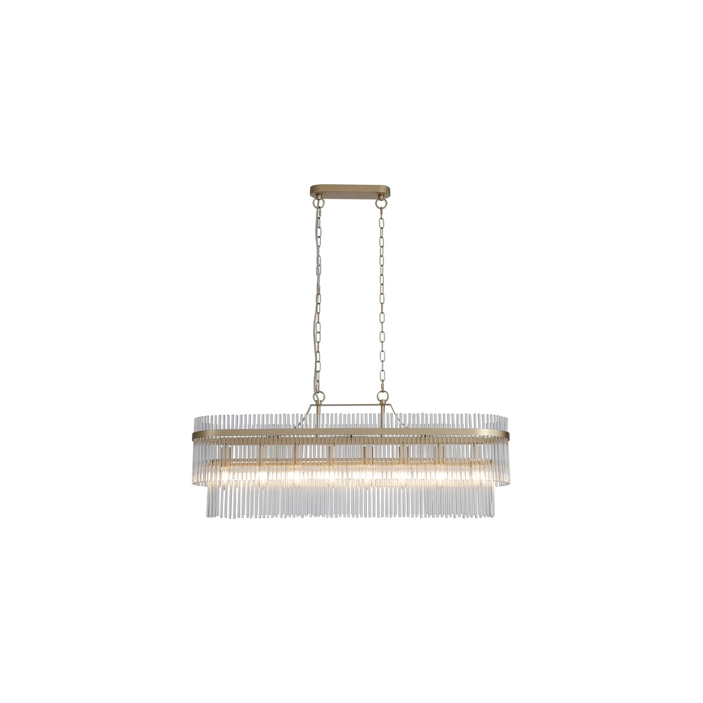 Hanglamp Lara goud met helder glas ovaal Hanglamp Lara goud met helder glas ovaal