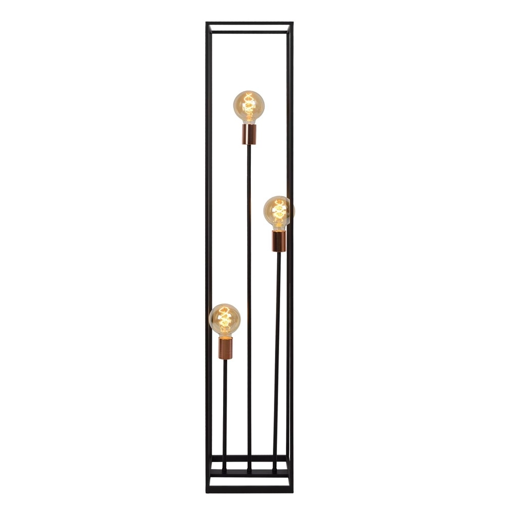 Vloerlamp Arthur 3-lichts zwart Lucide 5411212082909