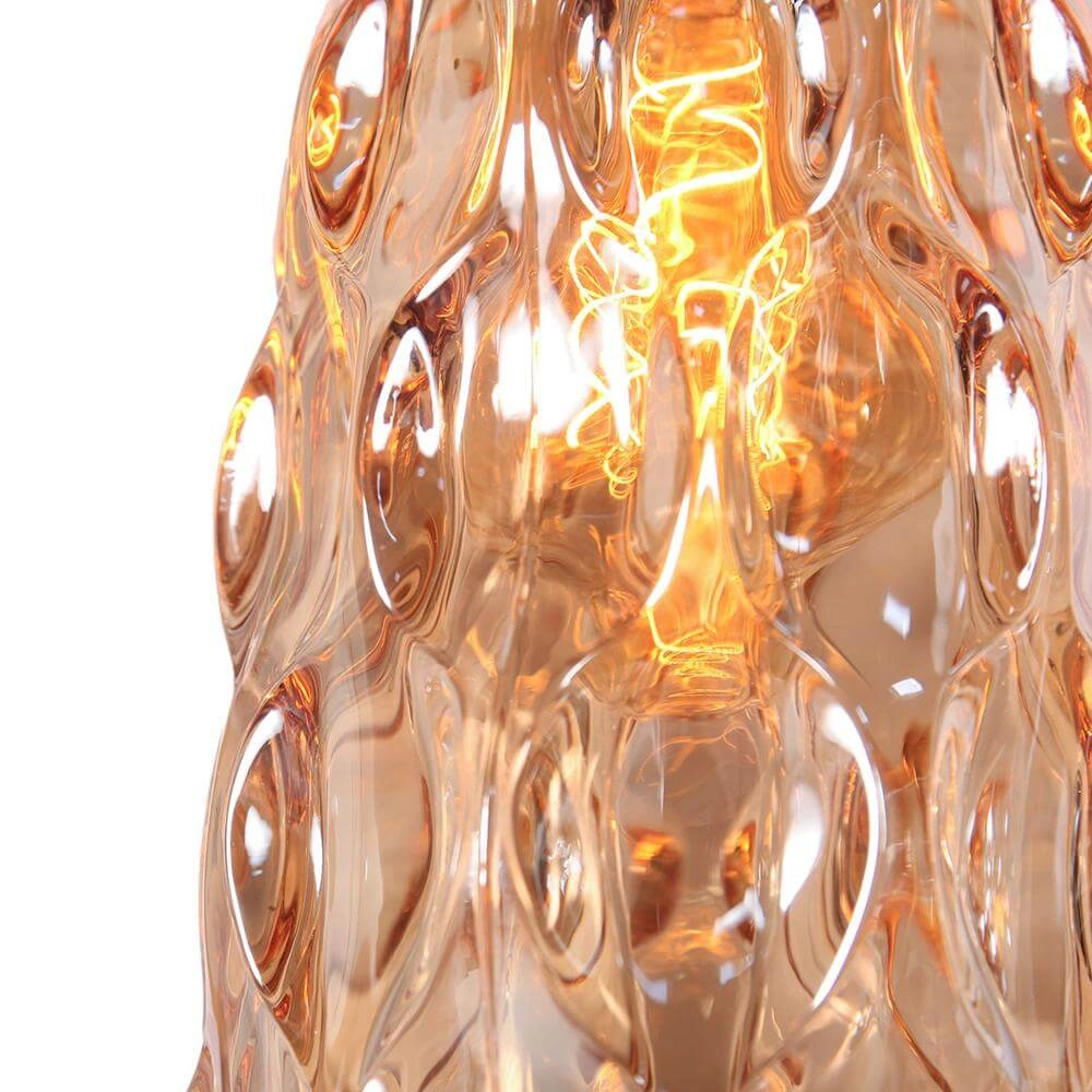 Hanglamp Vidrio zwart met amber glas Steinhauer 8712746173710