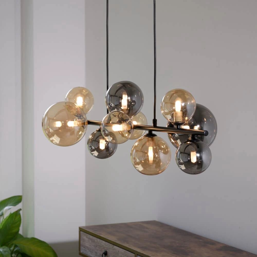 Zwarte hanglamp Popsicle design 10-lichts Paul Neuhaus 4012248375495