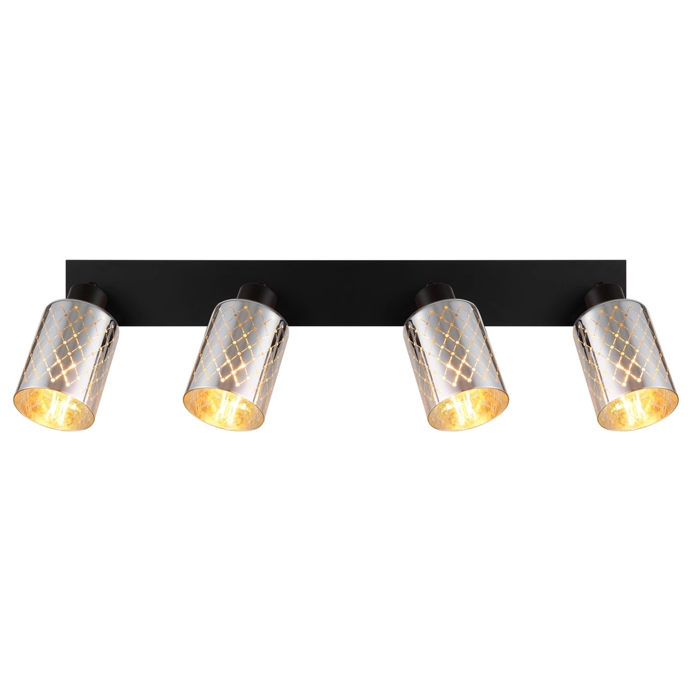 Design plafondlamp Alonso 4-lichts zwart Globo 9007371572250