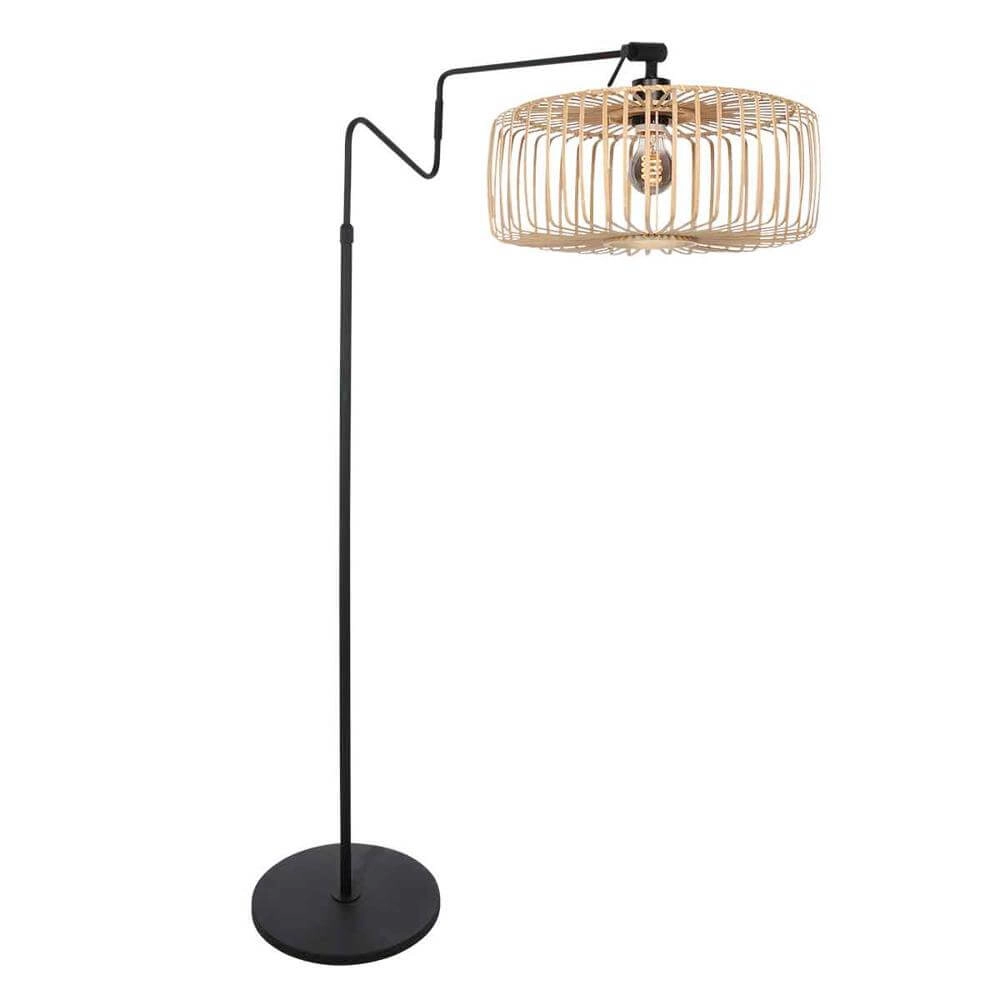 Vloerlamp Lindstrom zwart met bamboe