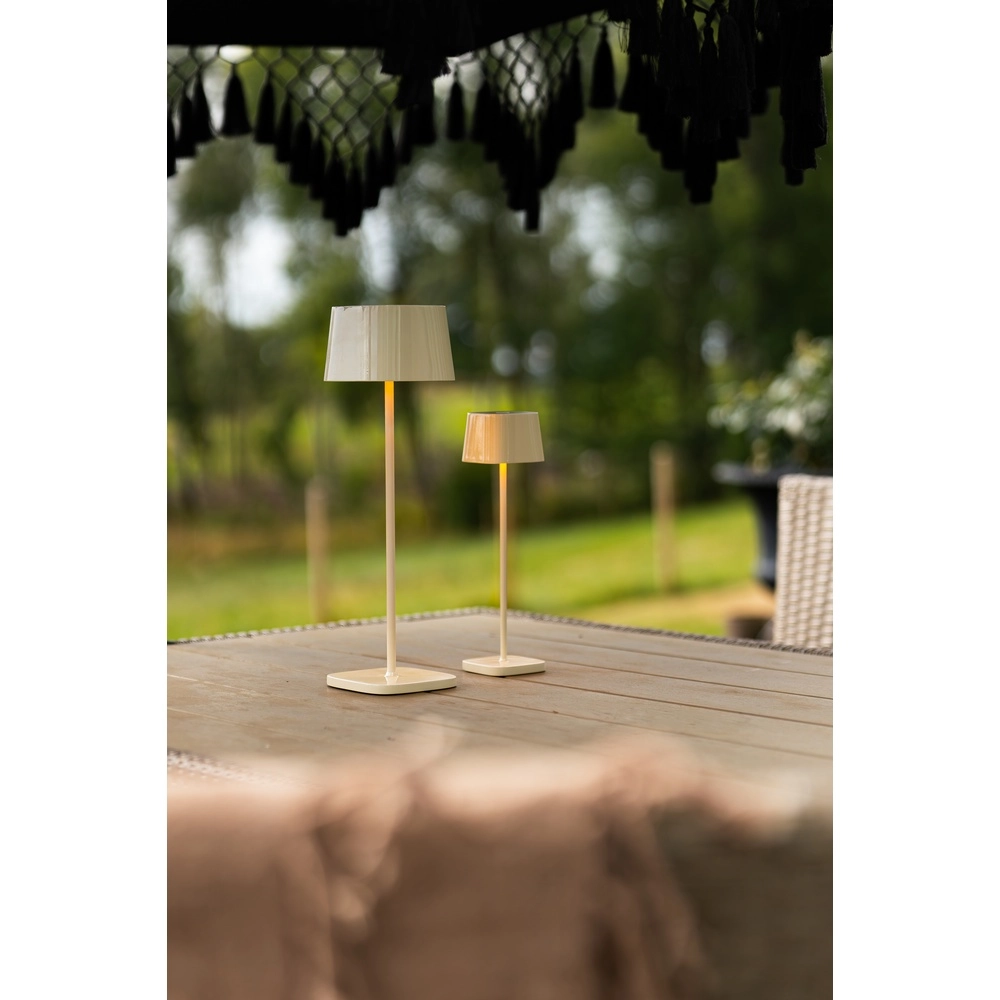 Tafellamp Capri zand bruin glans oplaadbaar KonstSmide 7318300030379