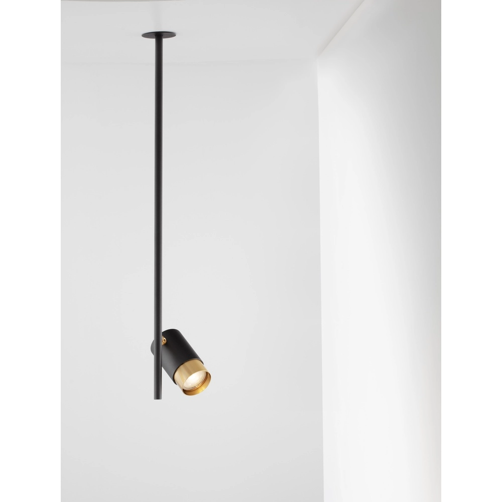 Plafondlamp Pongo inbouw enkel zwart en goud