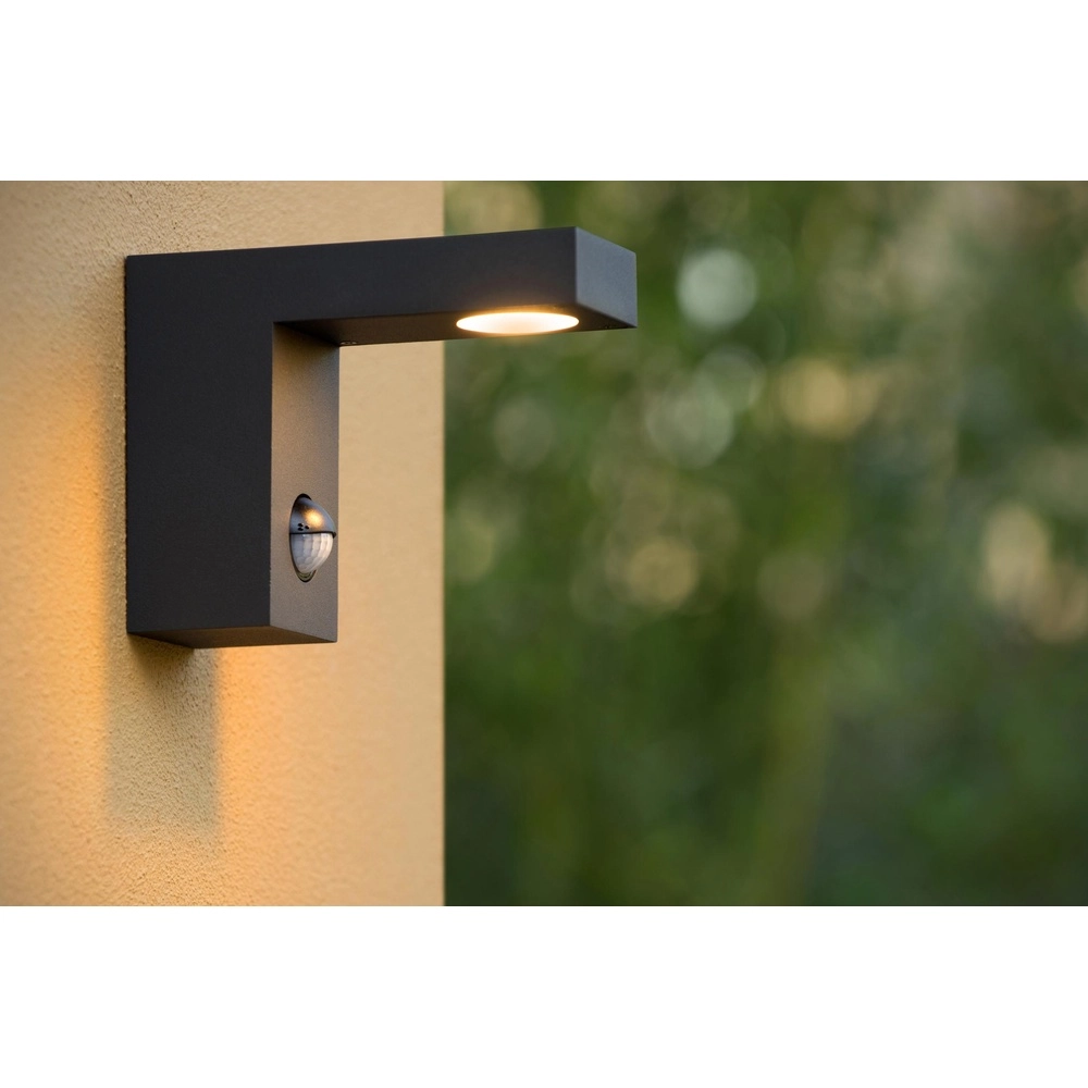 Wandlamp Texas-Ir antraciet met sensor Lucide 5411212281005