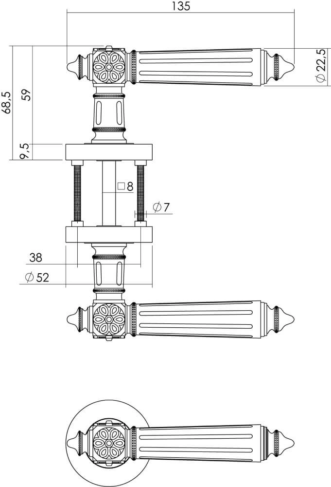 Klassieke deurklink Julietta chroom Intersteel 8714186272688