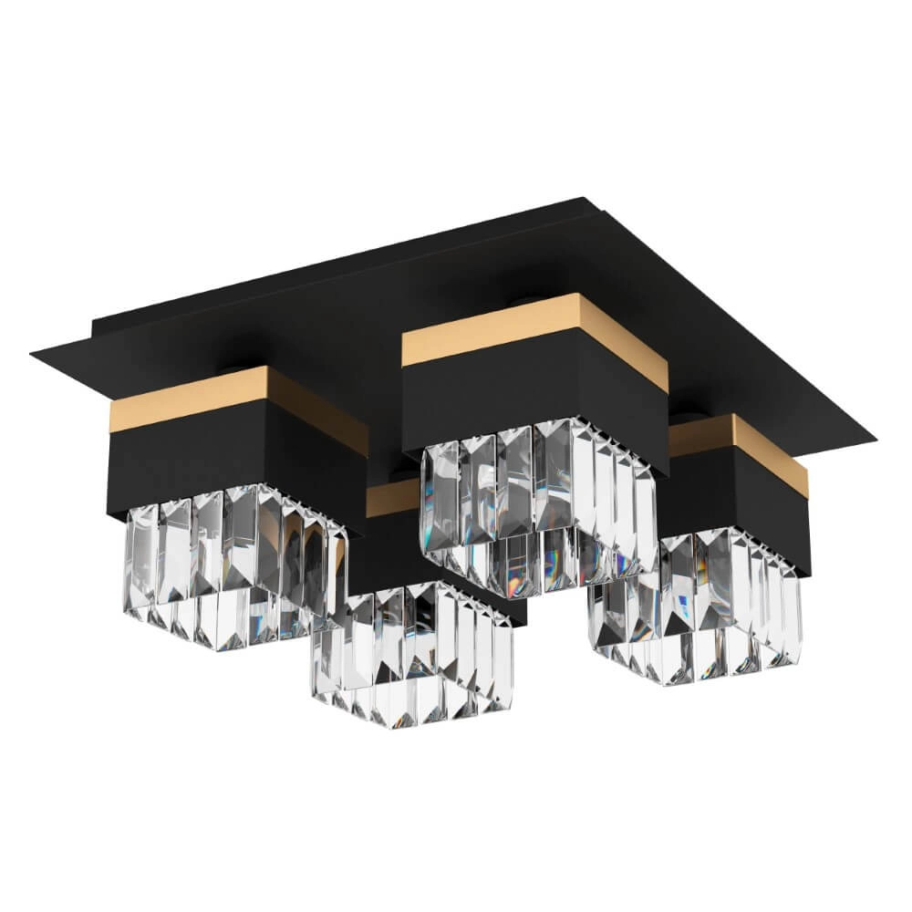 Design plafondlamp Barrancas zwart met goud Design plafondlamp Barrancas zwart met goud