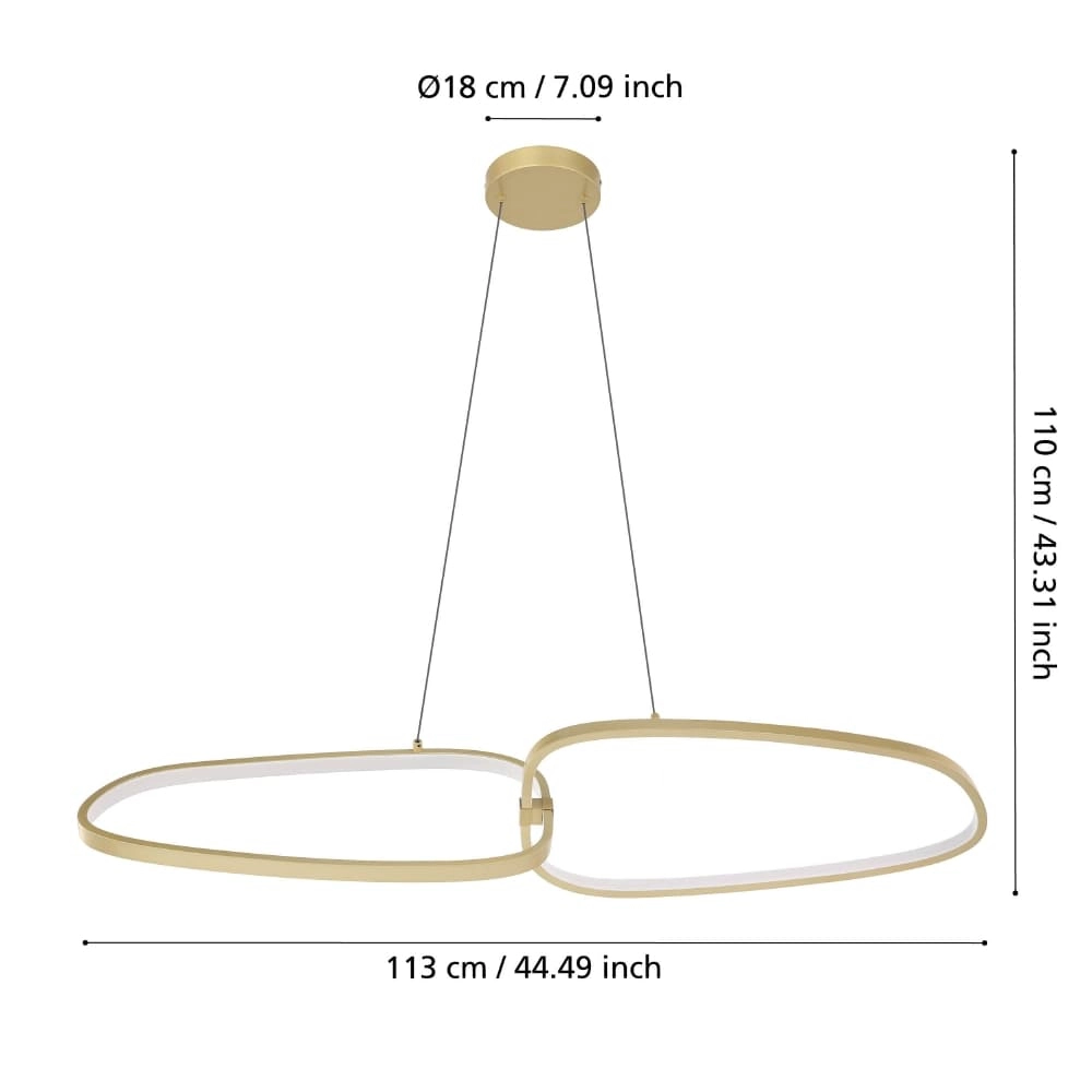 Design hanglamp Lodosa goud - 113cm Stars of Light 9008606240616