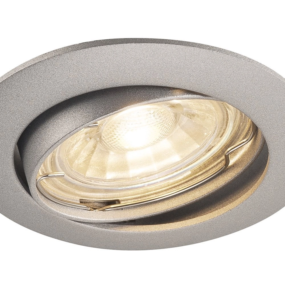 Richtbare inbouwspot Pika GU10 8,3cm rond grijs SLV 4024163190138