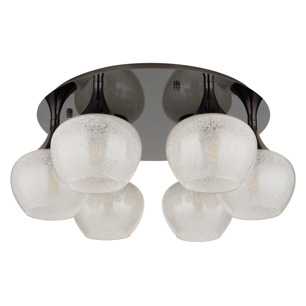 Antraciet plafondlamp Maxy met wit glas 6-lichts Ø 65cm Globo 9007371450183