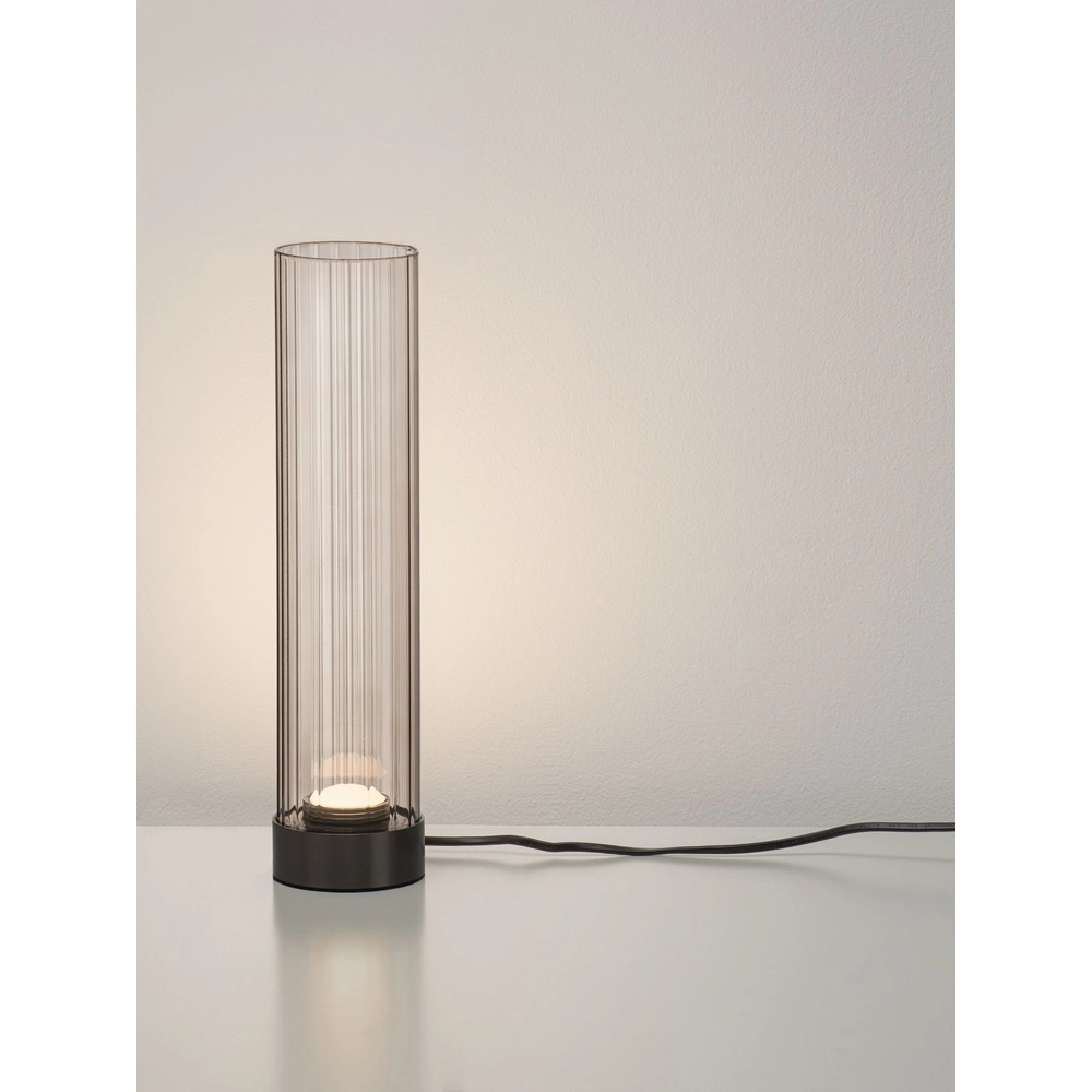 Design tafellamp Brielle antraciet met mokka glas Lyora 5212017495457