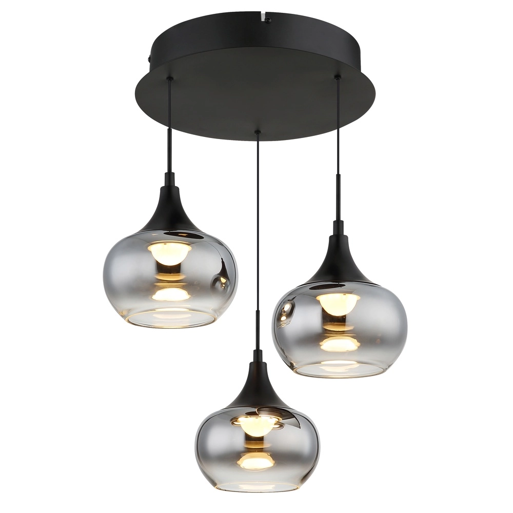 Design hanglamp Lui 3-lichts zwart Globo 9007371586608