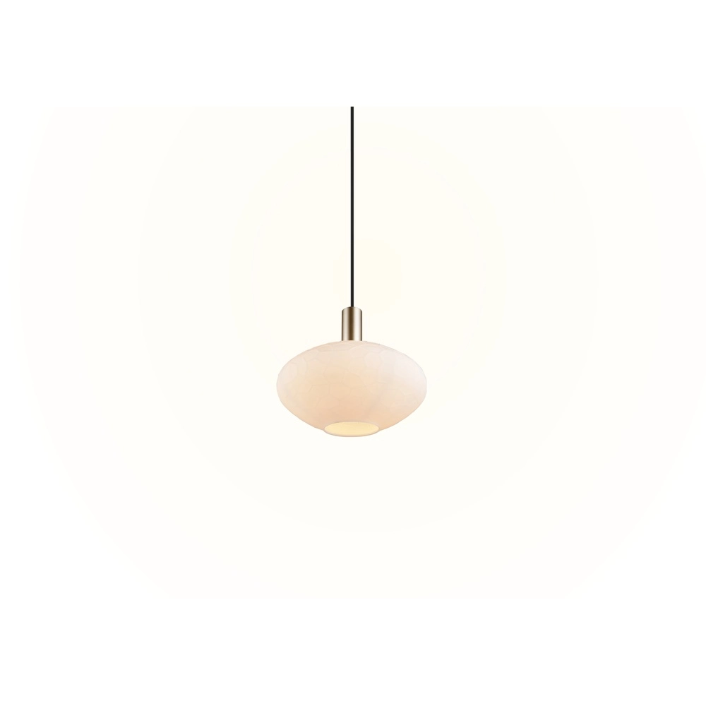 Hanglamp Emelie goud met wit glas Trio 4017807724264