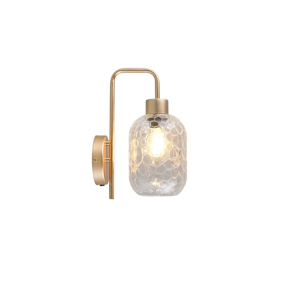 Wandlamp Emelie goud met smoke glas Trio 4017807702583