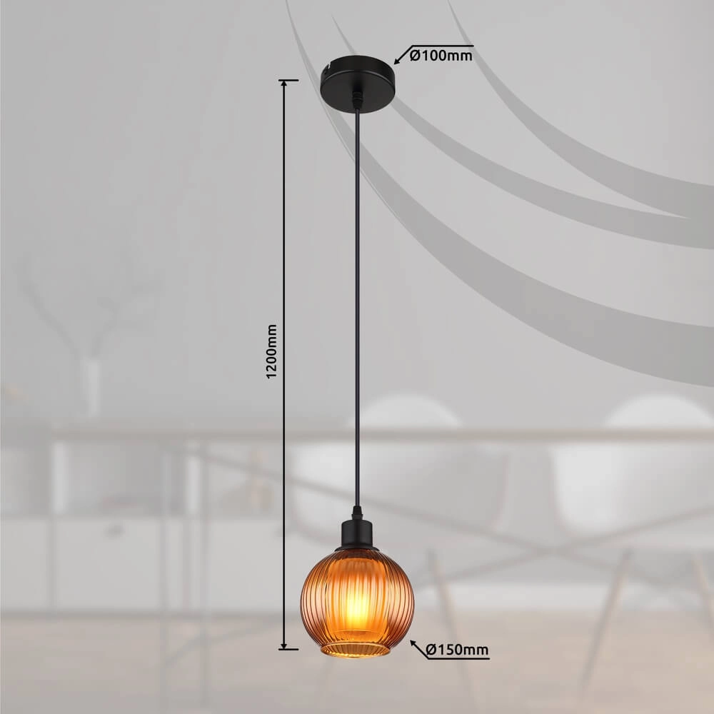 Hanglamp Zumba oranje glas Ø 15cm Globo 9007371455812