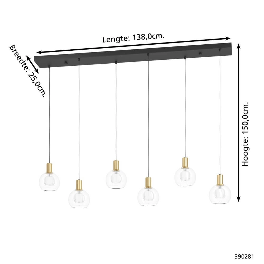 Zwarte hanglamp Terque met goud Stars of Light 9008606274093