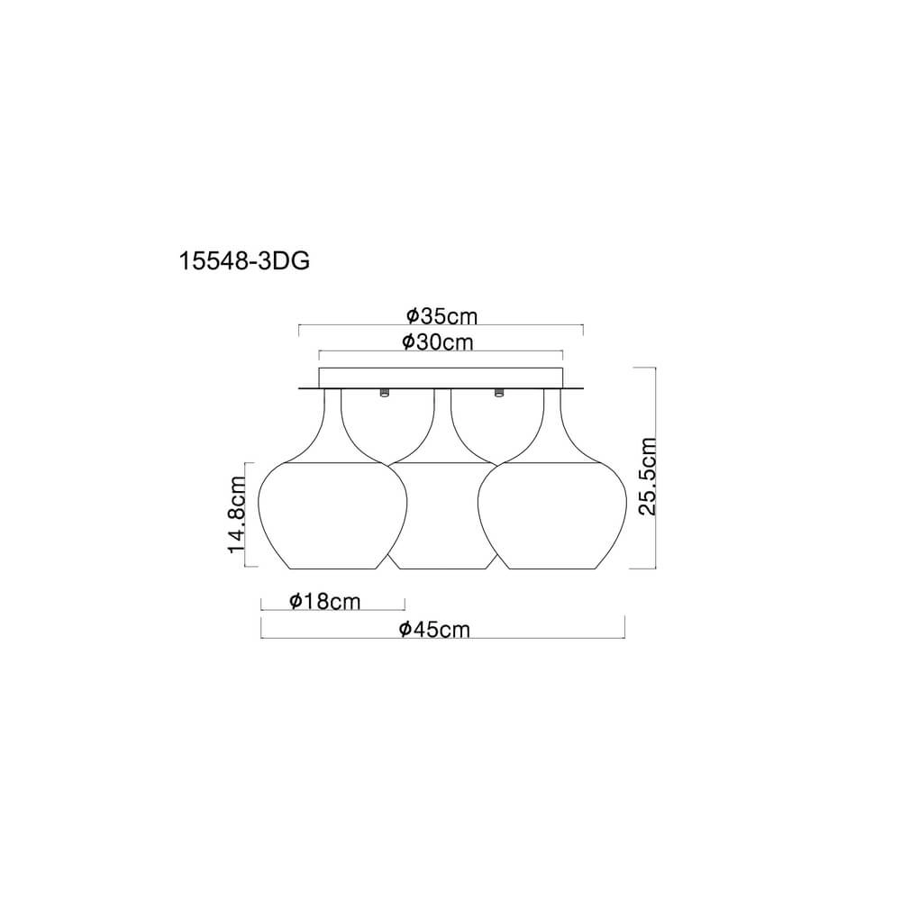 Zwarte plafondlamp Maxy met rood glas Ø 45cm Globo 9007371447978