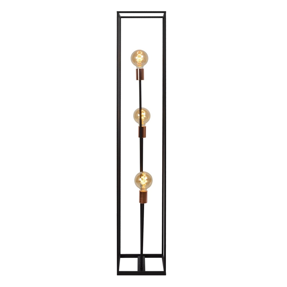 Vloerlamp Arthur 3-lichts zwart Lucide 5411212082909