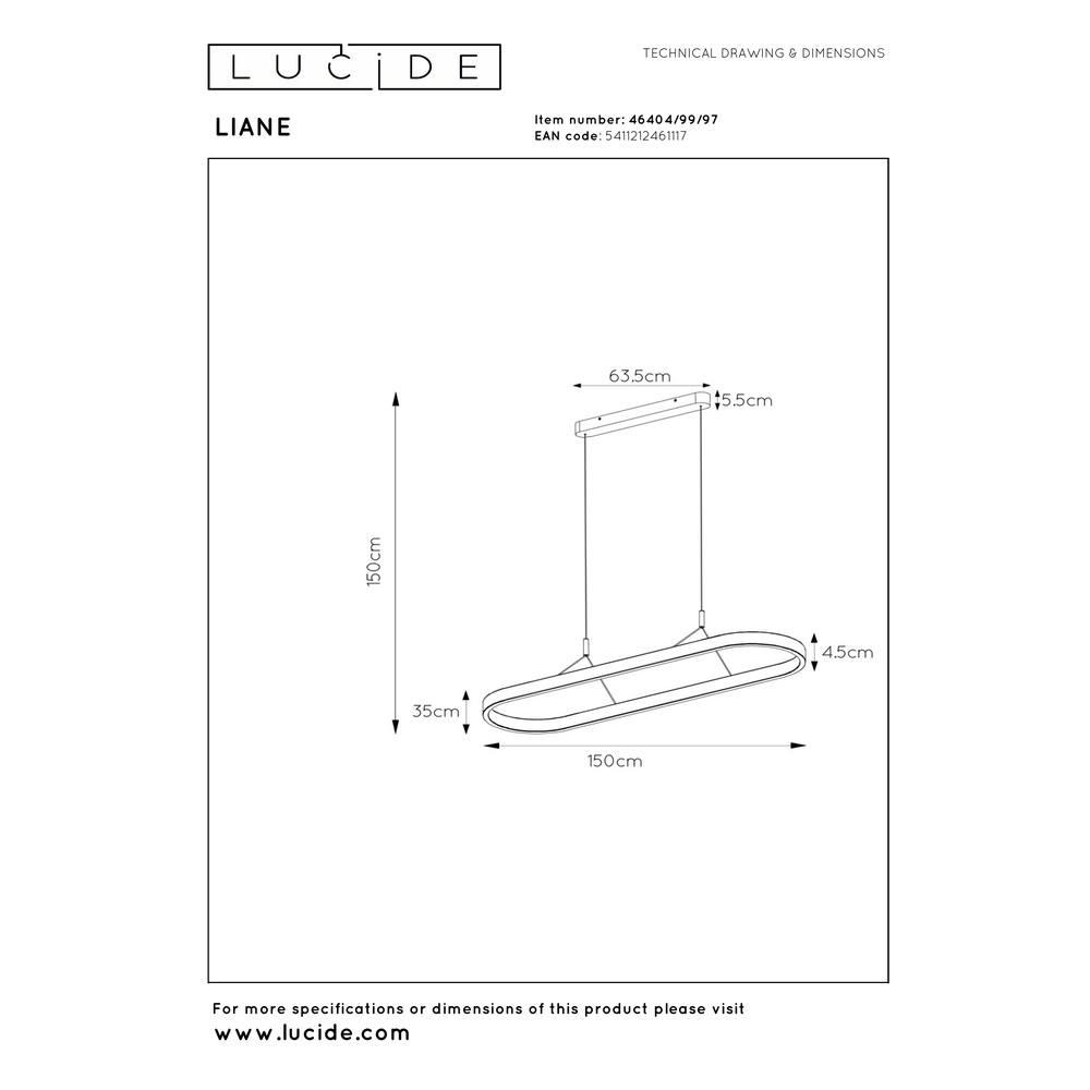 Ovale hanglamp Liane roestbruin Lucide Vibes 5411212461117