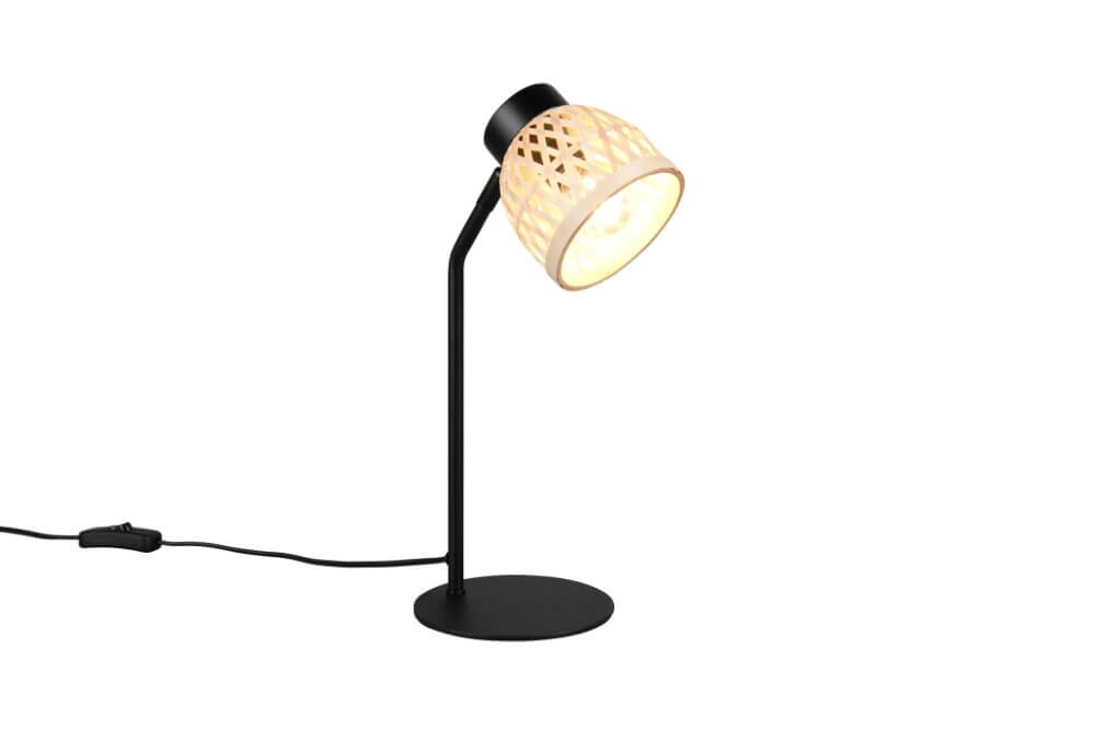 Zwarte tafellamp Laurent met crème kap