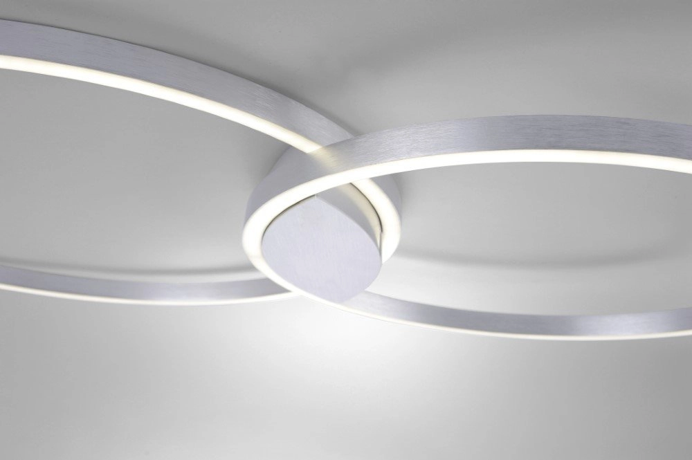 Design plafondlamp Q-Kate 2-rings 96cm grijs Paul Neuhaus 4012248333549