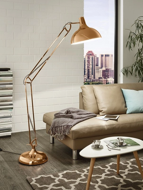 Design vloer leeslamp Borgillo roodkoper Eglo 9002759947057