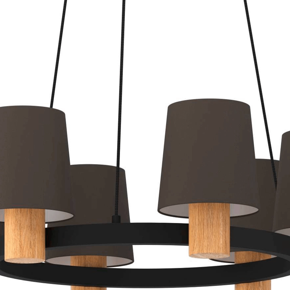 Hanglamp Edale Ø 70cm - met bruine kapjes Eglo 9002759437817