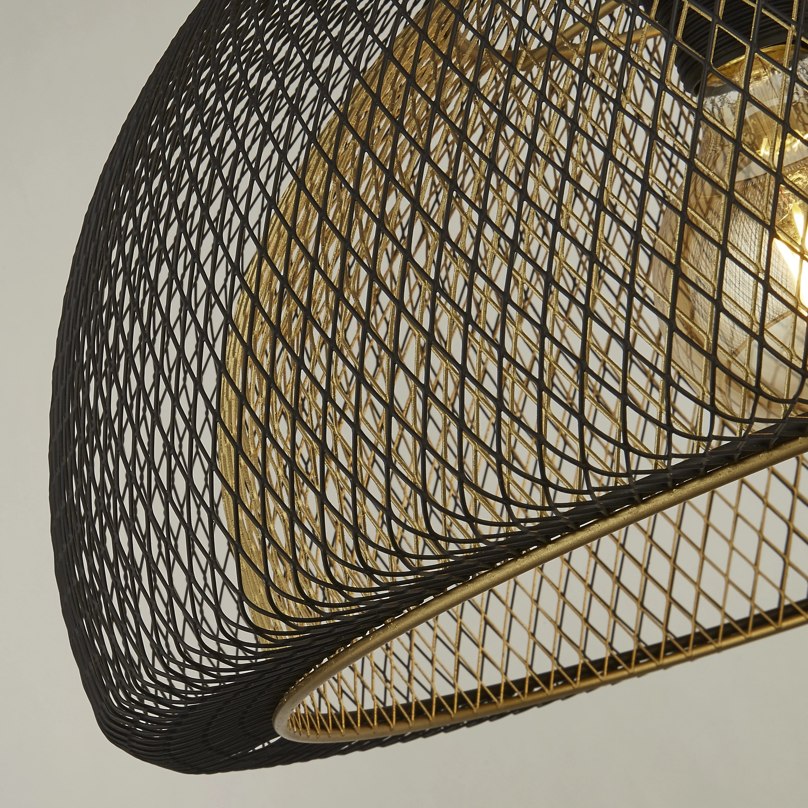 Zwart gouden hanglamp Honeycomb Ø 45,5cm Searchlight 5053423167596