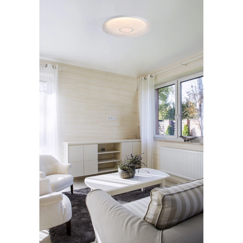 Plafonniere Aura chroom en wit Searchlight 5053423300047