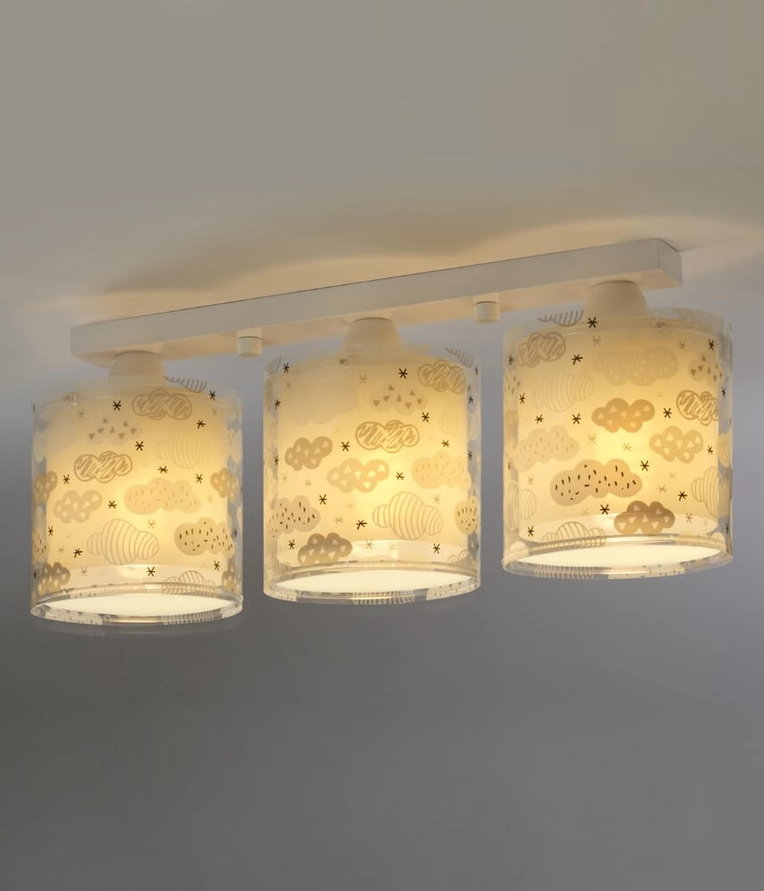 Kinderkamer plafondlamp Clouds 3-lichst soft grijs Dalber 8420406800660