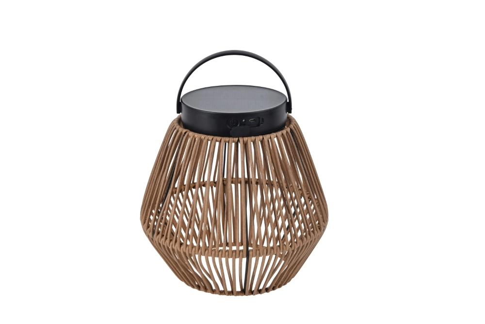 Solar tafellampje Coppa rotan effect