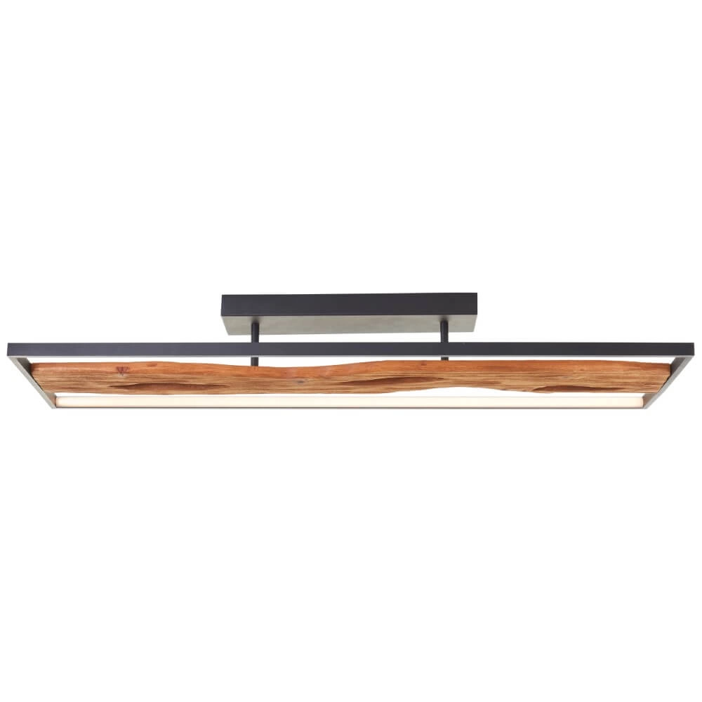 Plafondlamp zwart met hout Chaumont 100cm Brilliant 4004353435270