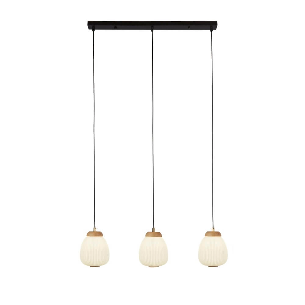 3-lichts hanglamp Ella zwart met wit Searchlight 5053423245294