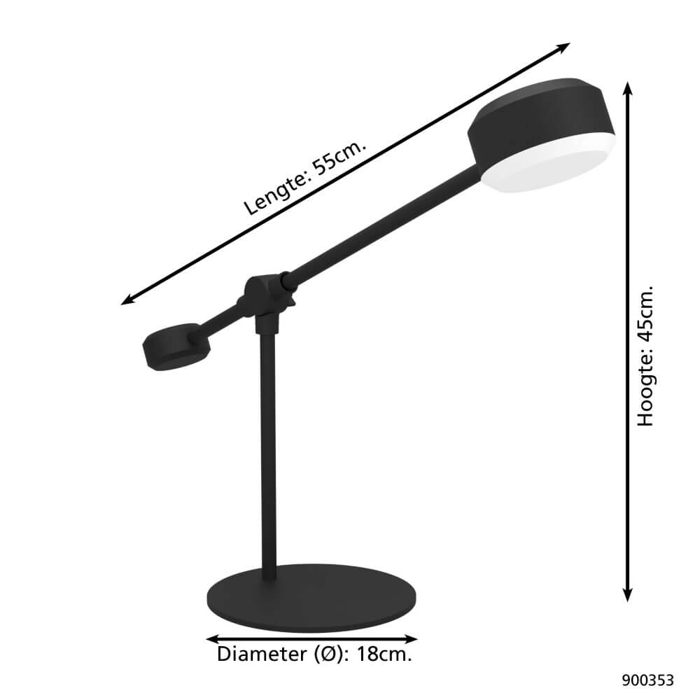 Led bureaulamp Clavellina zwart Eglo 9008606241101