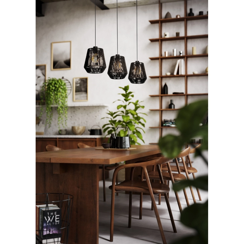 Touw hanglamp Persley eetkamer - zwart Eglo 9002759441067