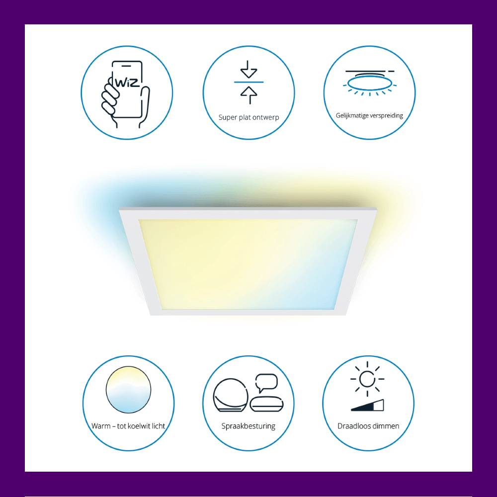 Plafonnière Panel wit - 12W WiZ 8719514554894